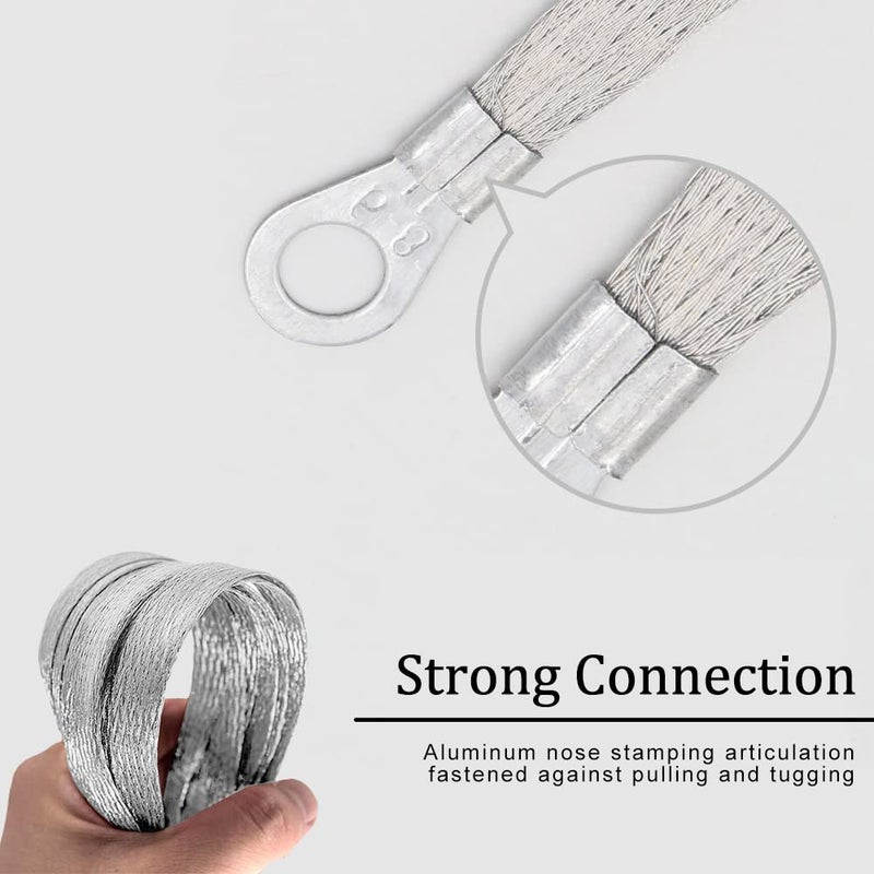 HAOBO 5 PCS Universal Automotive Ground Strap, 3Pcs 10""x 1/2"" & 2Pcs 13"" x 1/2"" Engine Ground Strap, Professional Vehicle Grounding Cable Straps, Braided Tinned Copper Engine Ground Strap for Most Cars - Image 5